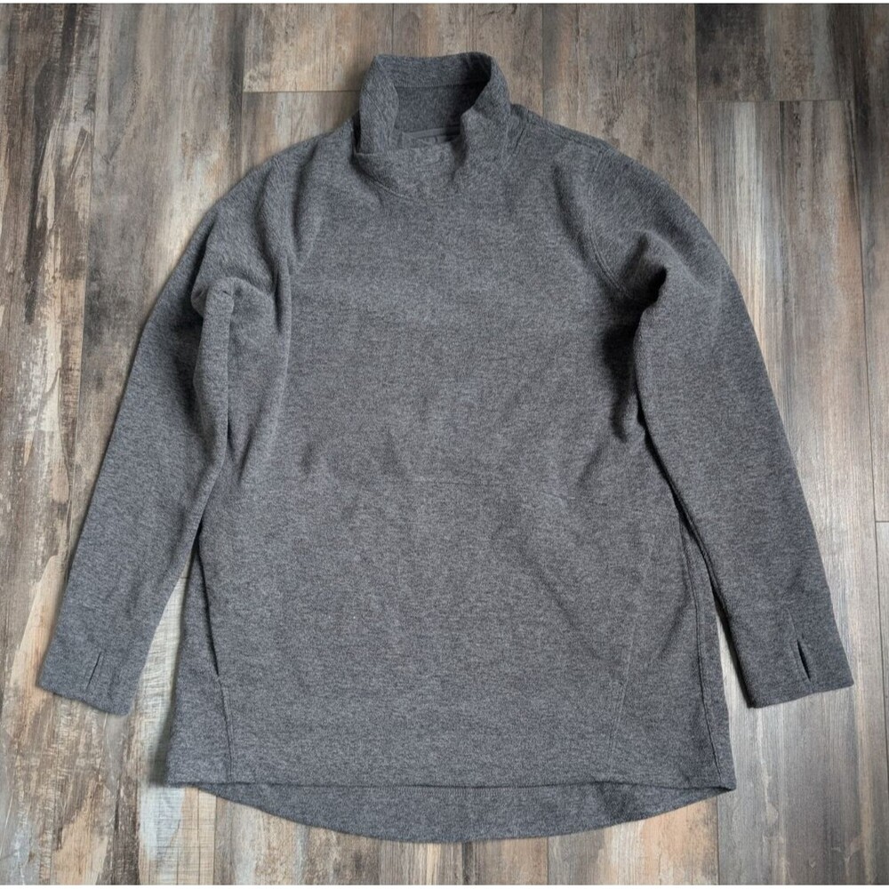 Duluth Trading Co Women's Large Frost Lake Tunic Gray Fleece Sweater Pullover